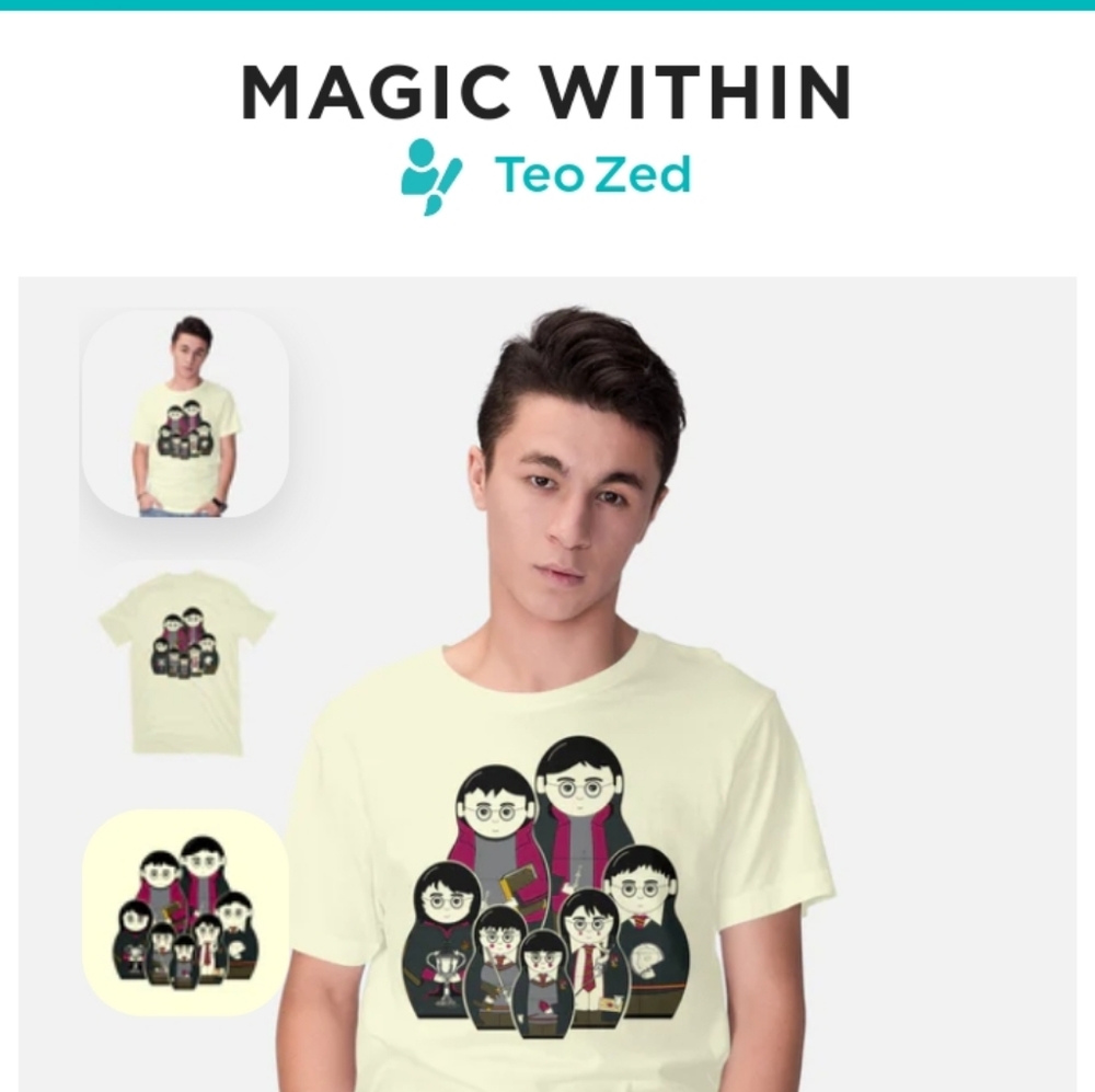 TEE FURY-Harry Potter (tribute tee) 2011 Teo Zed, "MAGIC WITHIN" in Mens XL
